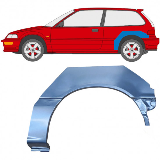 Lem zadního blatníku na Honda Civic 1987-1991 / Levá 6631