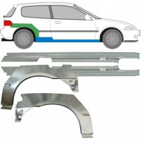 Opravný plech prahu + zadního blatníku na Honda Civic 1991-1995 / Levá+Pravá / Sada 9539