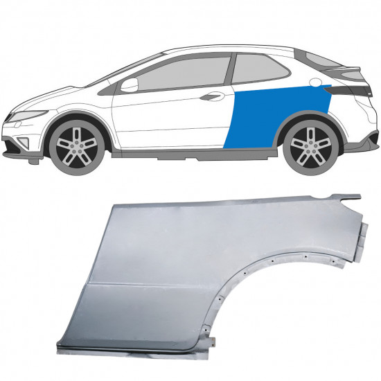 Lem zadního blatníku na Honda Civic 2005-2011 / Levá 6637