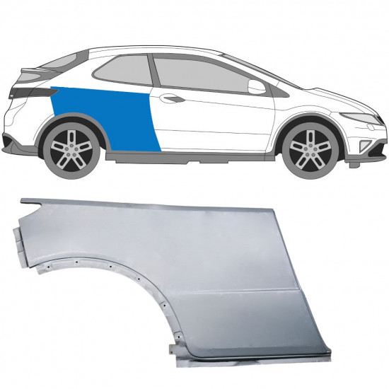 Lem zadního blatníku na Honda Civic 2005-2011 / Pravá 6636