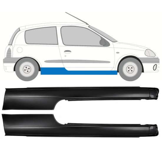 Kompletní práh na Renault Clio II 1998-2012 / Sada 17164