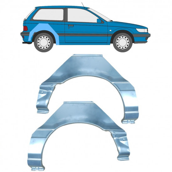 Lem zadního blatníku na Mitsubishi Colt 1988-1992 / Levá+Pravá / Sada 11017