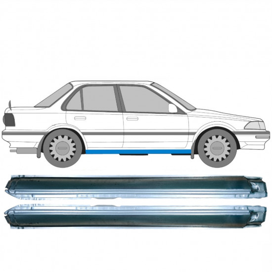 Opravný plech prahu na Toyota Corolla 1985- / Levá+Pravá / Sada 10497