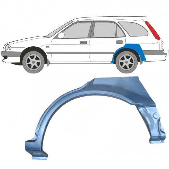 Lem zadního blatníku na Toyota Corolla 1997-2002 / Levá 5437