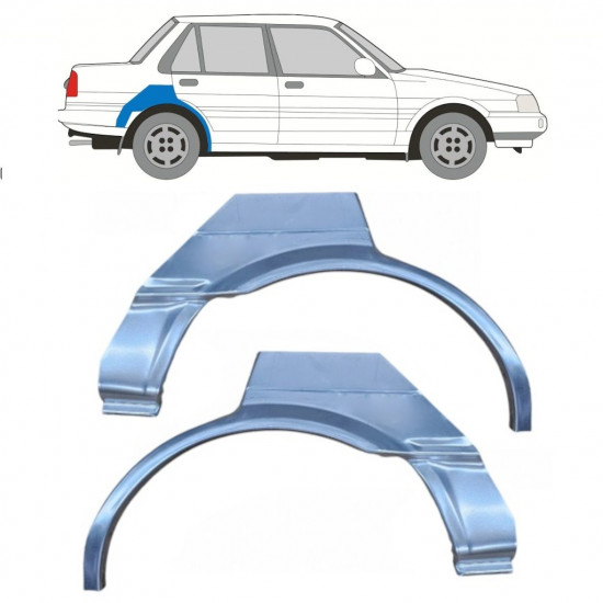 Lem zadního blatníku na Toyota Corolla 1983-1988 / Levá+Pravá / Sada 9884