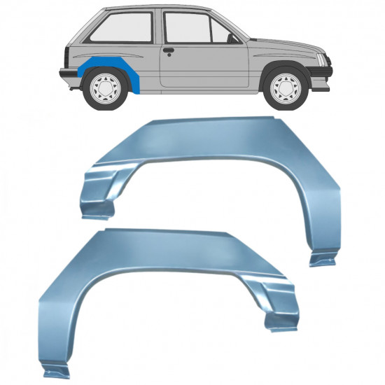 Lem zadního blatníku na Opel Corsa A 1982-1993 / Levá+Pravá / Sada 9794