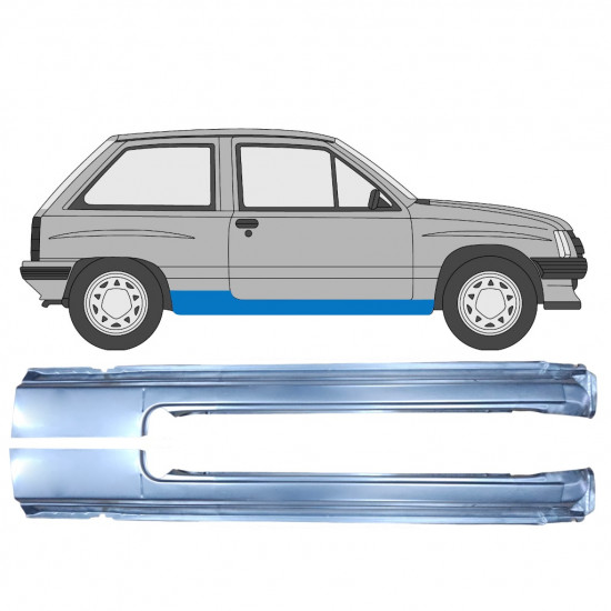 Kompletní práh na Opel Corsa A 1982-1993  / Levá+Pravá / Sada 9793