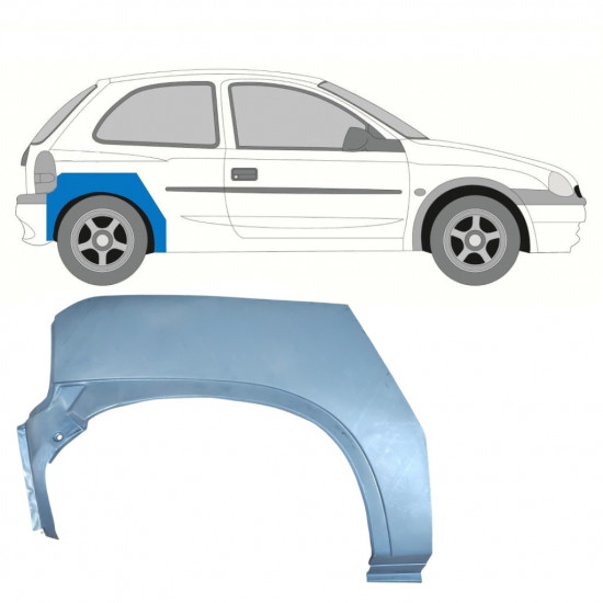 Lem zadního blatníku na Opel Corsa B 1993-2001 / Pravá 7255