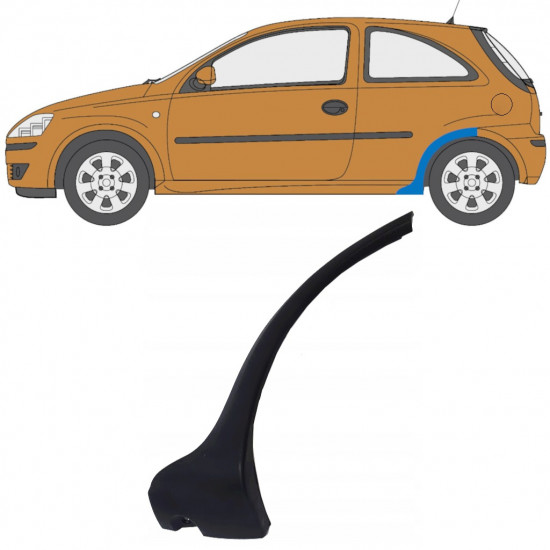 Boční lišta zadního blatníku na Opel Corsa 2003-2010 / Levá 11706