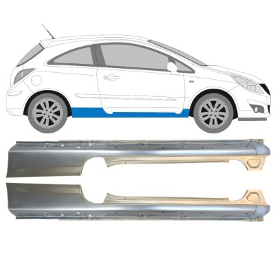 Kompletní práh na Opel Corsa D 2006-2015 / Levá+Pravá / HATCHBACK / Sada 14574