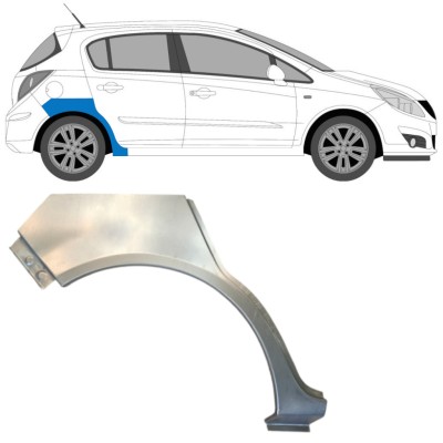 Lem zadního blatníku na Opel Corsa D 2006-2015 / Pravá / HATCHBACK 14575