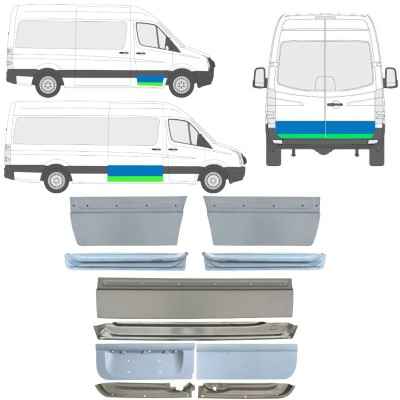 Opravný plech vnitřních + vnějších dveří na Volkswagen Crafter 2005-2017 / Levá+Pravá / Sada 14493