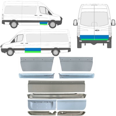 Opravný plech vnitřních + vnějších dveří na Volkswagen Crafter 2005-2017 / Levá+Pravá / Sada 14494