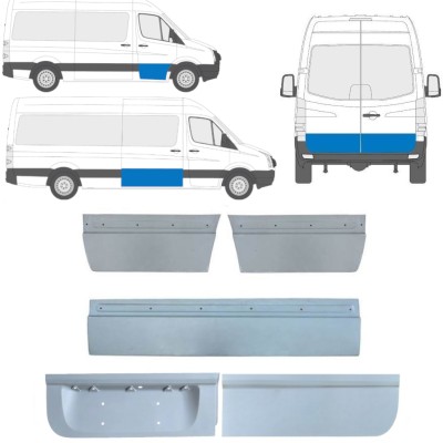 Opravný plech vnějších dveří na Volkswagen Crafter 2005-2017 / Levá+Pravá / Sada 14206