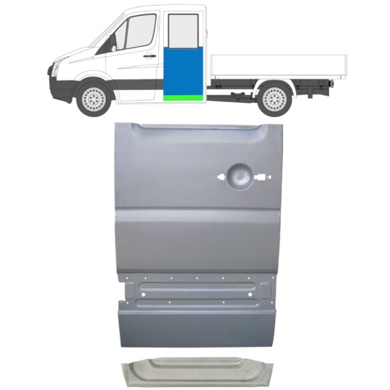 Opravný plech zadních dveří vnitřní + vnější na Volkswagen Crafter 2005-2017 / Levá / Sada 14276
