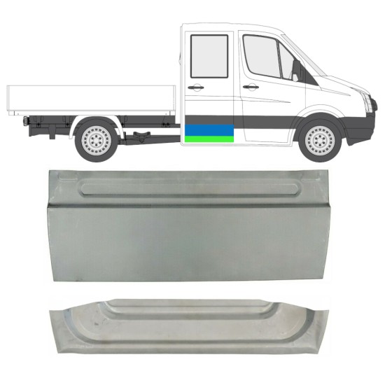 Opravný plech zadních dveří na Volkswagen Crafter 2005-2017 / Levá = Pravá (symetrická) / Sada 14126