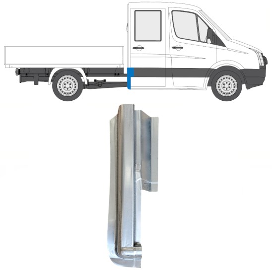 Opravný plech zadního rohu na Volkswagen Crafter 2005-2017 / Pravá 15508