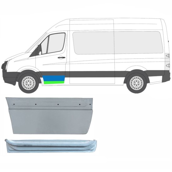 Opravný plech předních dveří vnitřní + vnější na Volkswagen Crafter 2005-2017 / Levá / Sada 14029