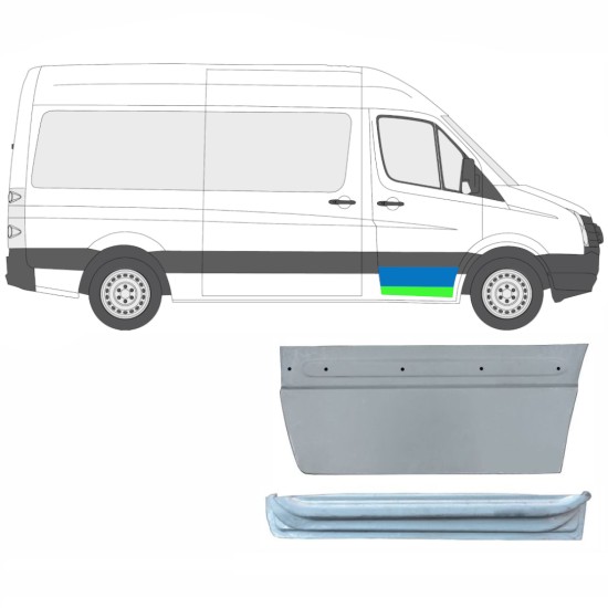 Opravný plech předních dveří vnitřní + vnější na Volkswagen Crafter 2005-2017 / Pravá / Sada 14028