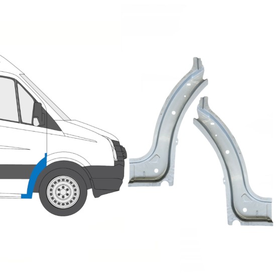 Opravný plech vnitřního předního podběhu na Volkswagen Crafter 2005-2017 / Levá+Pravá / Sada 15500