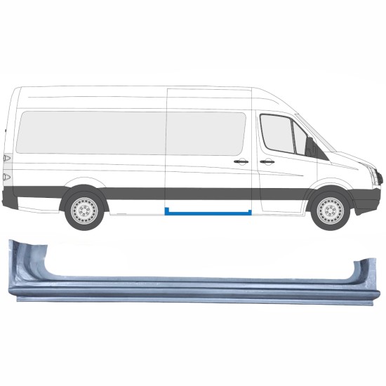 Opravný plech prahu posuvných dveří na Volkswagen Crafter 2005-2017 / Pravá 13437