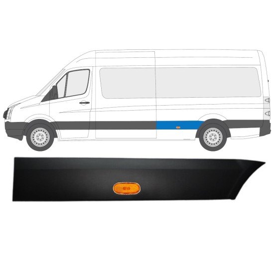 Boční lišta zadního blatníku pro světlo na Volkswagen Crafter 2005-2017 / Levá / Sada 13994