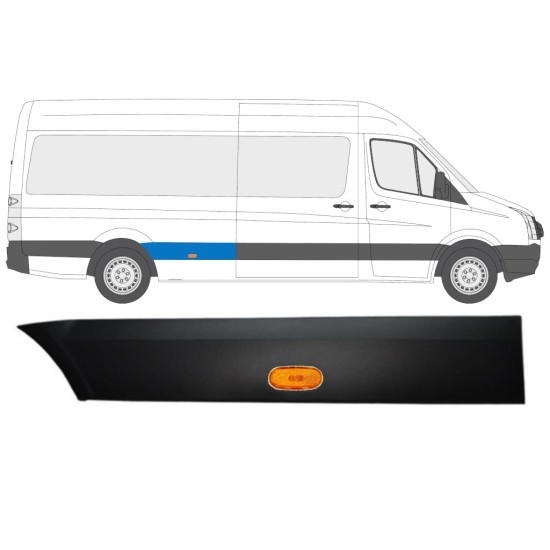 Boční lišta zadního blatníku pro světlo na Volkswagen Crafter 2005-2017 / Pravá / Sada 13993