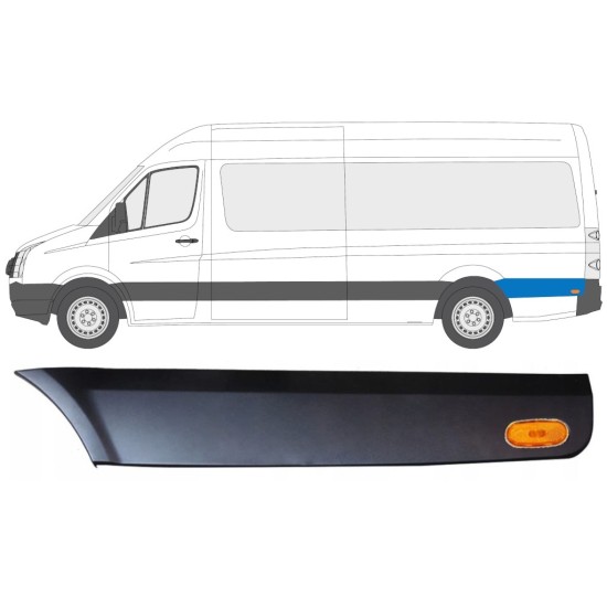 Boční lišta zadního blatníku za kolem pro světlo na Volkswagen Crafter 2005-2017 / Levá / Sada 13996