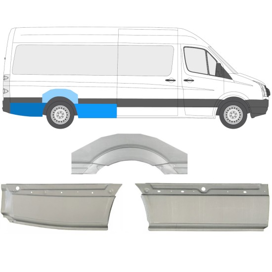 Lem zadního blatníku na Volkswagen Crafter 2005-2017 / Pravá / Sada 13943