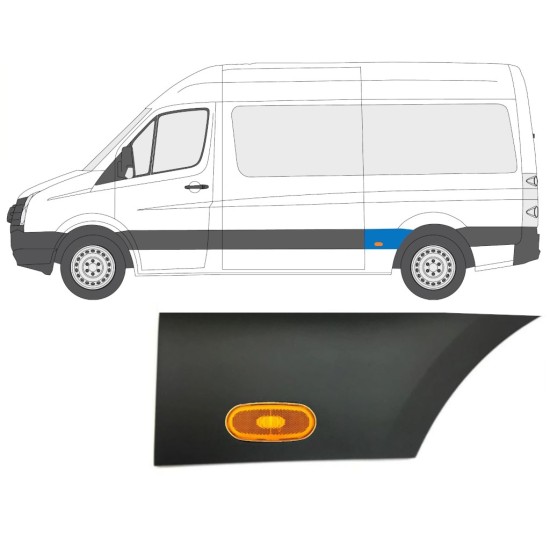 Boční lišta zadního blatníku pro světlo na Volkswagen Crafter 2005-2017 / Levá / Sada 14089