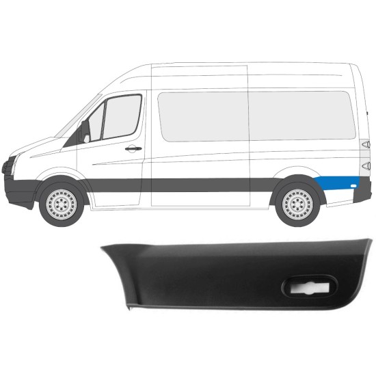 Boční lišta zadního blatníku za kolem na Volkswagen Crafter 2005-2017 / Levá 13690