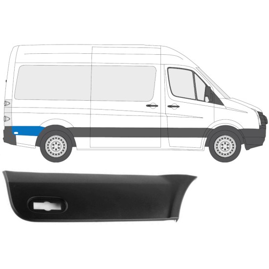 Boční lišta zadního blatníku za kolem na Volkswagen Crafter 2005-2017 / Pravá 13691