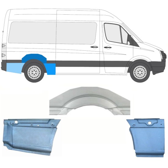 Lem zadního blatníku na Volkswagen Crafter 2005-2017 / Pravá / Sada 13941