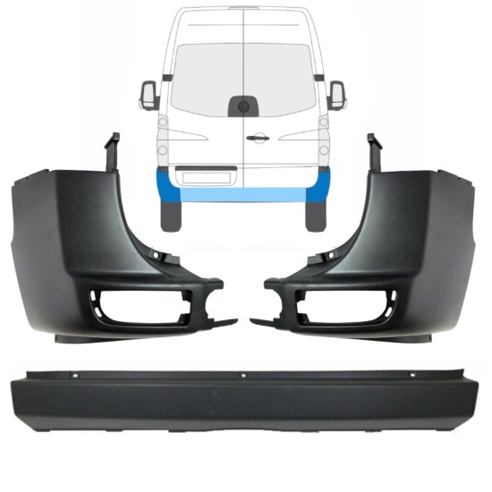 Zadní nárazník na Volkswagen Crafter 2005-2017 / Sada 15554