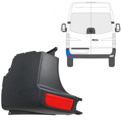 Roh zadního nárazníku s odrazkou na Volkswagen Crafter 2005-2017 / Levá / Sada 15552