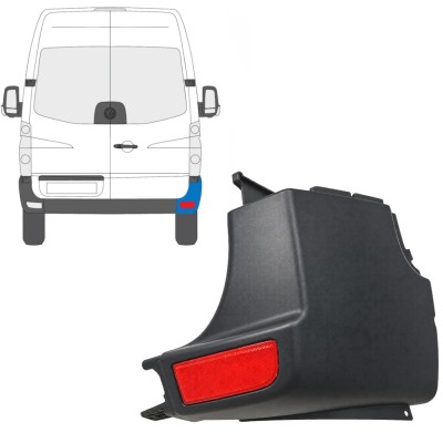Roh zadního nárazníku s odrazkou na Volkswagen Crafter 2005-2017 / Pravá / Sada 15553
