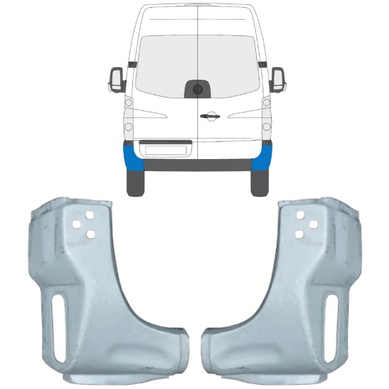 Opravný plech zadního rohu na Volkswagen Crafter 2005-2017 / Levá+Pravá / Sada 15507