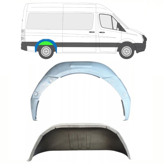 Vnitřní oprava zadního blatníku na Volkswagen Crafter 2005-2017 / Pravá / Sada 14321