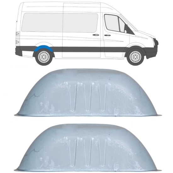 Opravný plech zadního podběhu na Volkswagen Crafter 2005-2017 / Sada 14283
