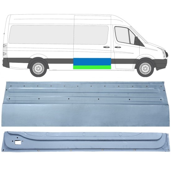 Opravný plech posuvných dveří vnitřní + vnější na Volkswagen Crafter 2005-2017 / Pravá / Sada 14319