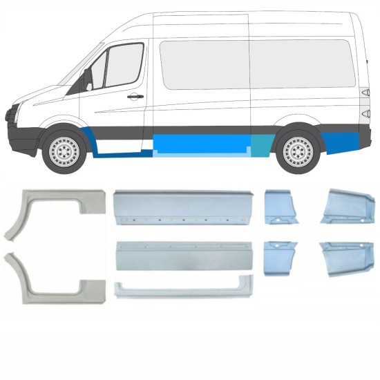 Opravný plech sada na Volkswagen Crafter 2005-2017 / Levá+Pravá / 14471