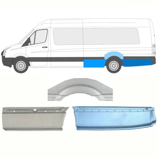 Lem zadního blatníku na Volkswagen Crafter 2005-2017 / Levá / Sada 13946