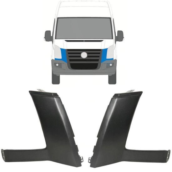 Lišta pod světlometem na Volkswagen Crafter 2005-2011 / Levá+Pravá / Sada 16856