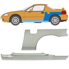 Celý práh + opravný plech zadního blatníku na Honda Civic Del Sol 1992-1998 / Levá / Sada 11144