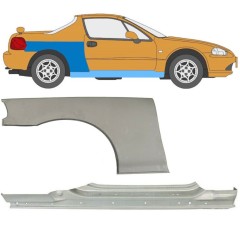 Celý práh + opravný plech zadního blatníku na Honda Civic Del Sol 1992-1998 / Pravá / Sada 11143