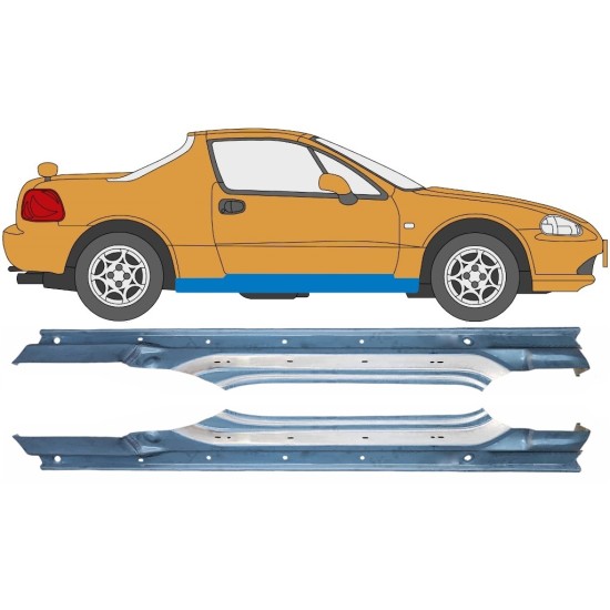 Kompletní práh na Honda Civic Del Sol 1992-1998 / Levá+Pravá / Sada 10537