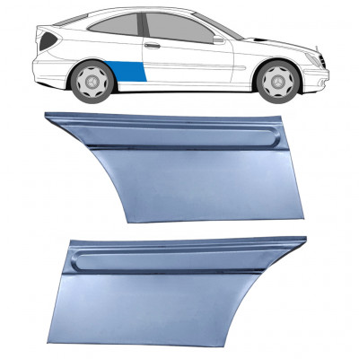 Lem zadního blatníku na Mercedes CL203 2000-2008 / Levá+Pravá / Sada 9619