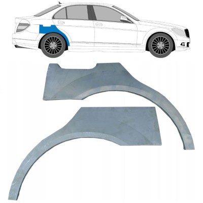 Lem zadního blatníku na Mercedes C-Class W204 2007-2014 / Levá+Pravá / Sada 10410
