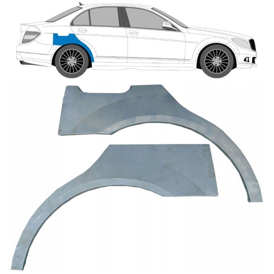 Lem zadního blatníku na Mercedes C-Class W204 2007-2014 / Levá+Pravá / Sada 10410