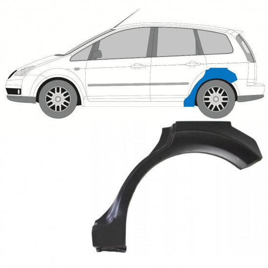 Lem zadního blatníku na Ford Focus C-MAX 2003-2007 / Levá 7691